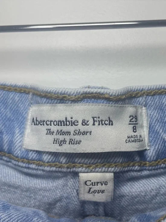 Abercrombie & Fitch Mom Shorts High Rise Light Wash Size 29 (8) Denim - Picture 4 of 15